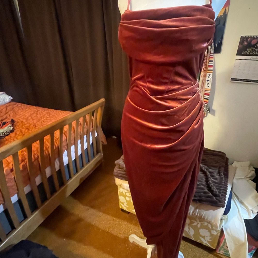 Rust colored Gaia Velvet Gown, Baltic Born, size L